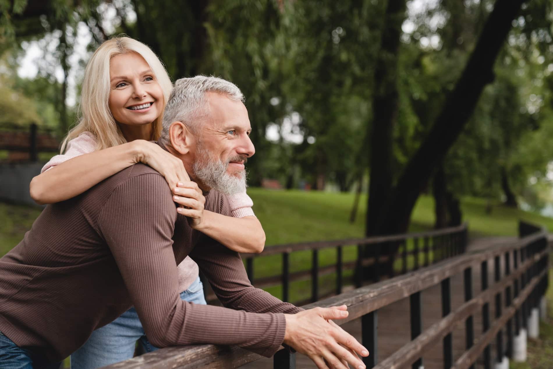 Couple happy after implant dentistry in Des Moines Ia